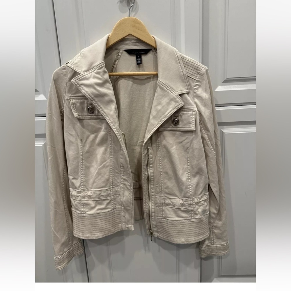 White House Black Market Jacket Women Medium beige/white